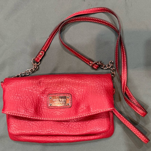 NINE WEST Crossbody Bag, Red, GUC - Picture 2 of 7